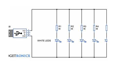 USB Night Lamp Circuit using White LEDs - Gadgetronicx