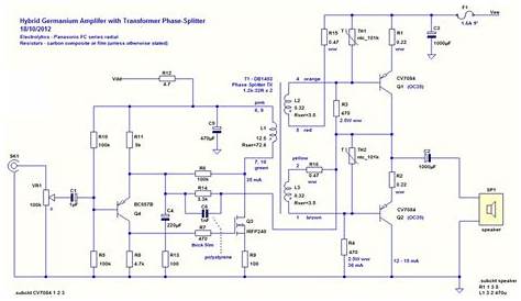 hybrid-germanium-amp-2012-2.gif | Circuit diagram, Amp, Amplifier