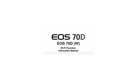 Canon EOS 70D Manual