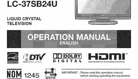 SHARP LC-32SB24U OPERATION MANUAL Pdf Download | ManualsLib