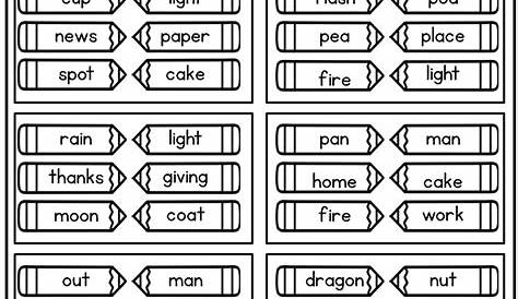 English Worksheet For Grade 2 Compound Words | worksheet