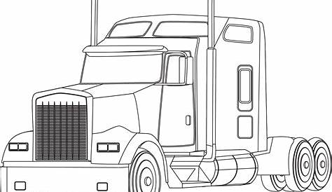 Semi Truck Front View Coloring Pages