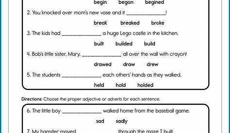 3rd Grade Verbs Worksheet Grade 3 Worksheet : Resume Examples