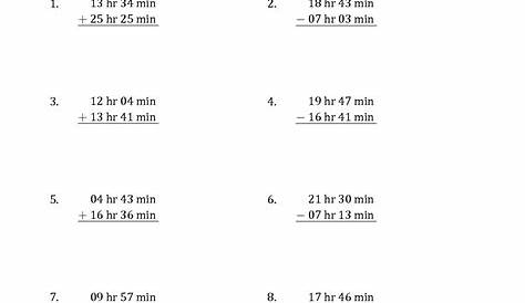 The Adding and Subtracting Hours and Minutes (Long Format) (A) Context
