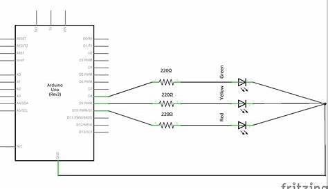 arduino traffic light circuit diagram