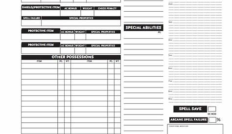 Blank DnD Character Sheet Pg2 by Seraph-Colak on DeviantArt