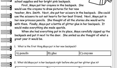 sequencing worksheets 4th grade