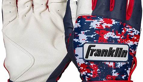 Franklin Sports Digitek Batting Gloves White/Navy/Red Digi Youth Small