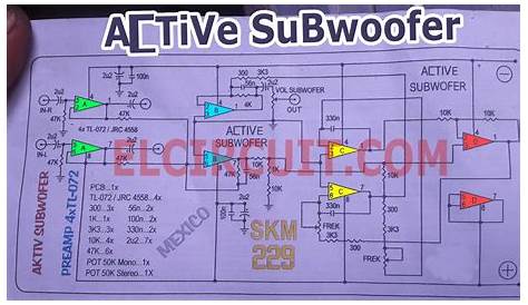 Active Subwoofer Circuit TL082 / TL072 / 4558 - Electronic Circuit