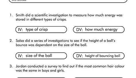 identify variables worksheets answers