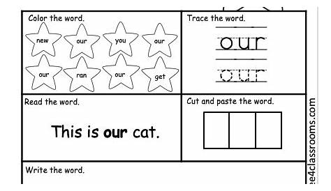 has sight word worksheet kindergarten