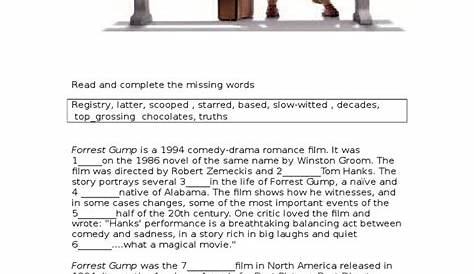 forrest gump movie worksheet