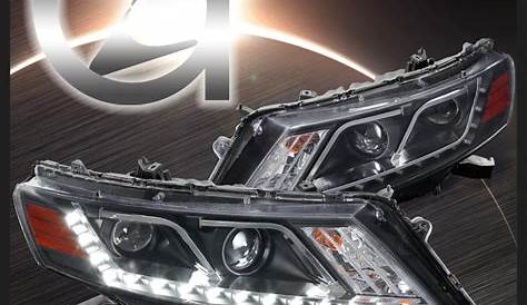For 2010-2012 Honda Accord Crosstour LED DRL Strip Projector Headlights