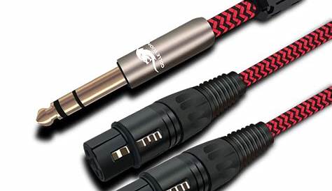 Audio Cable 1/4" TRS Jack 6.35mm to Dual XLR 3 Pin Female Mixer Console