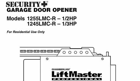 chamberlain liftmaster 1/3 hp manual