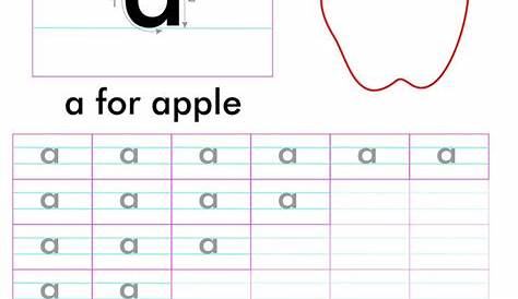 English Small letter 'a' worksheet