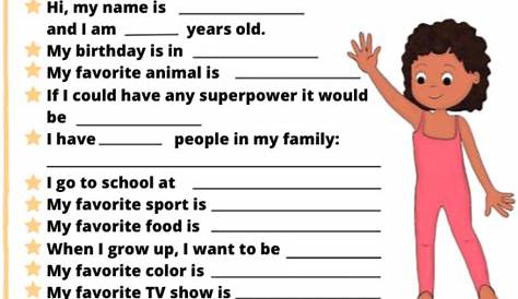Self-Introduction for Kids: Worksheets & Activities (Printable PDF