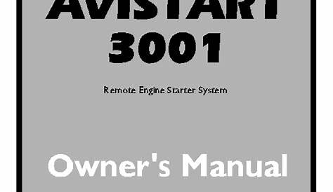 avital 4400 owner's manual
