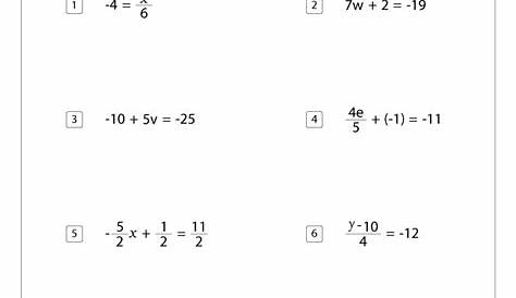 solve equations worksheets