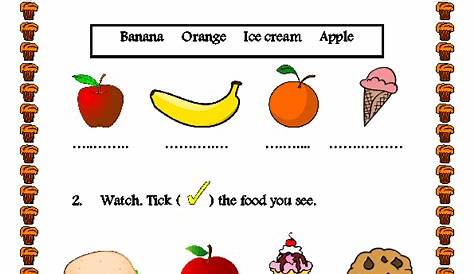 Food Kindergarten Worksheet