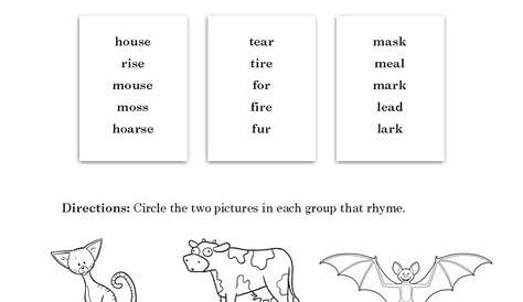 kindergarten rhyme worksheets
