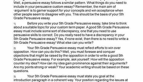 003 5th Grade Essay Informational Topics Exposition For With Regard To