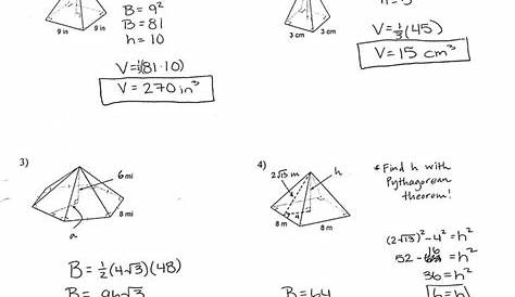 volume of cones worksheet answer key