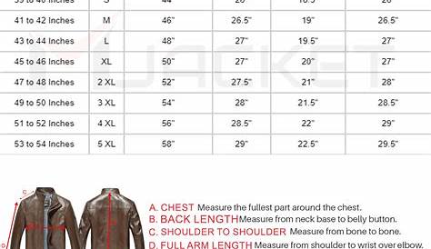 Size Guide and Chart | MJacket.com: FAQs