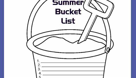 summer bucket list worksheet