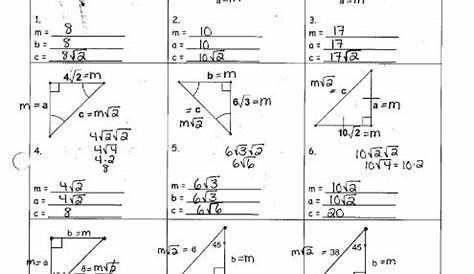 Geometry Worksheet 7.3A 45 45 90 triangles Name