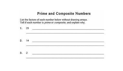 prime and composite numbers 4th grade