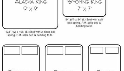 wyoming king bed size chart