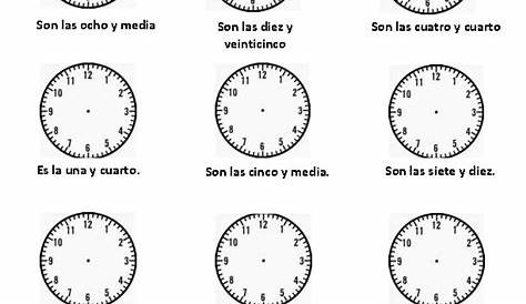 telling time in spanish worksheets free