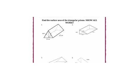 Surface Area of a Triangular Prism w/ Answer Key by LearnTeachInspireRepeat