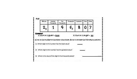 place value 5th grade worksheets
