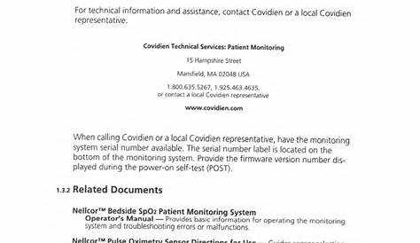 Covidien Nellcor Bedside SPO2 Service manual