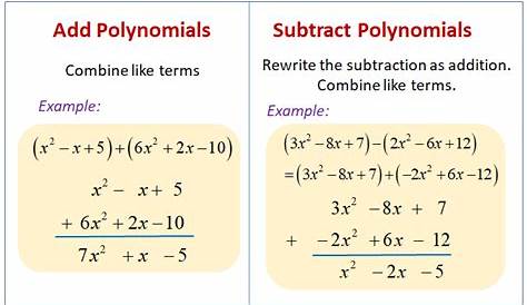 polynomial operations worksheets answers