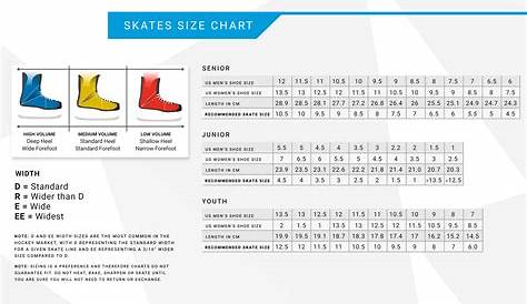 hockey skate size chart women's