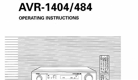 Owner's Manual for DENON AVR-1404 - Download