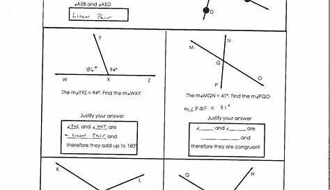 Pictures Linear Pair Worksheet - mindgearlabs