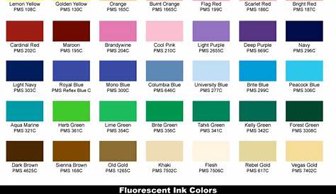 world famous ink color chart