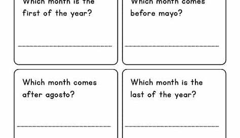 months of the year in spanish worksheet