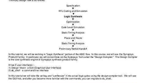 (PDF) ECE 126 – Synopsys Tutorial: Using the Design Compiler | Sandeep