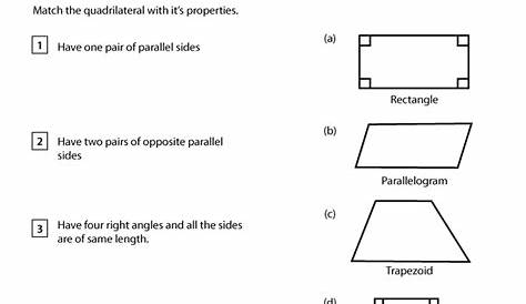 identify quadrilaterals worksheets
