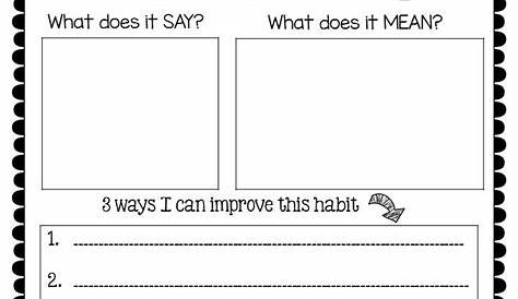 habit 1 be proactive worksheet