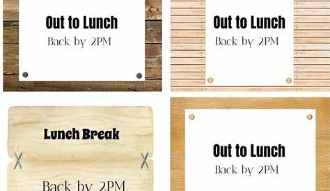out lunch sign printable