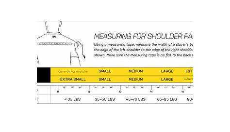 xenith shoulder pad size chart