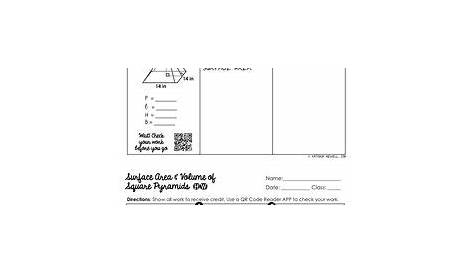 Surface Area Worksheets | Area worksheets, Geometry worksheets, Pyramids