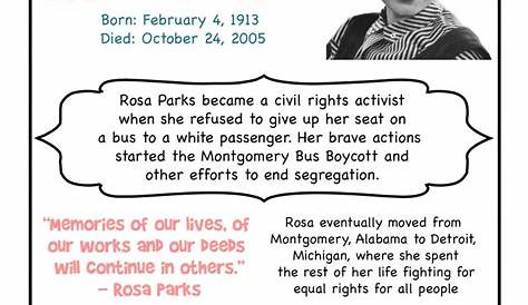 Rosa Parks Day Printables | Woo! Jr. Kids Activities : Children's