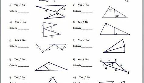 geometry worksheets answers